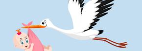 © - fotolia.com Baby and Stork
