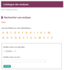 catalogue analyses